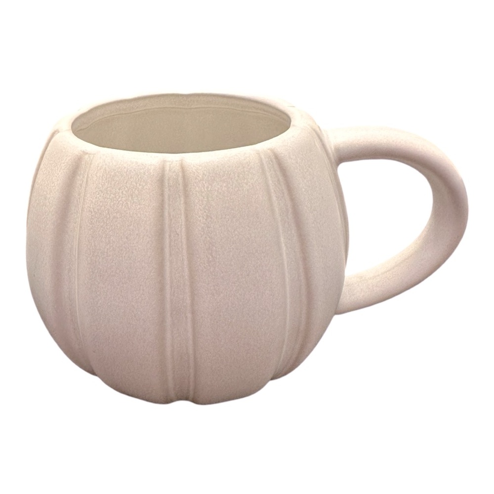NWT Hyde and EEK! Boutique Halloween Stoneware White Pumpkin Minimalist Mug
